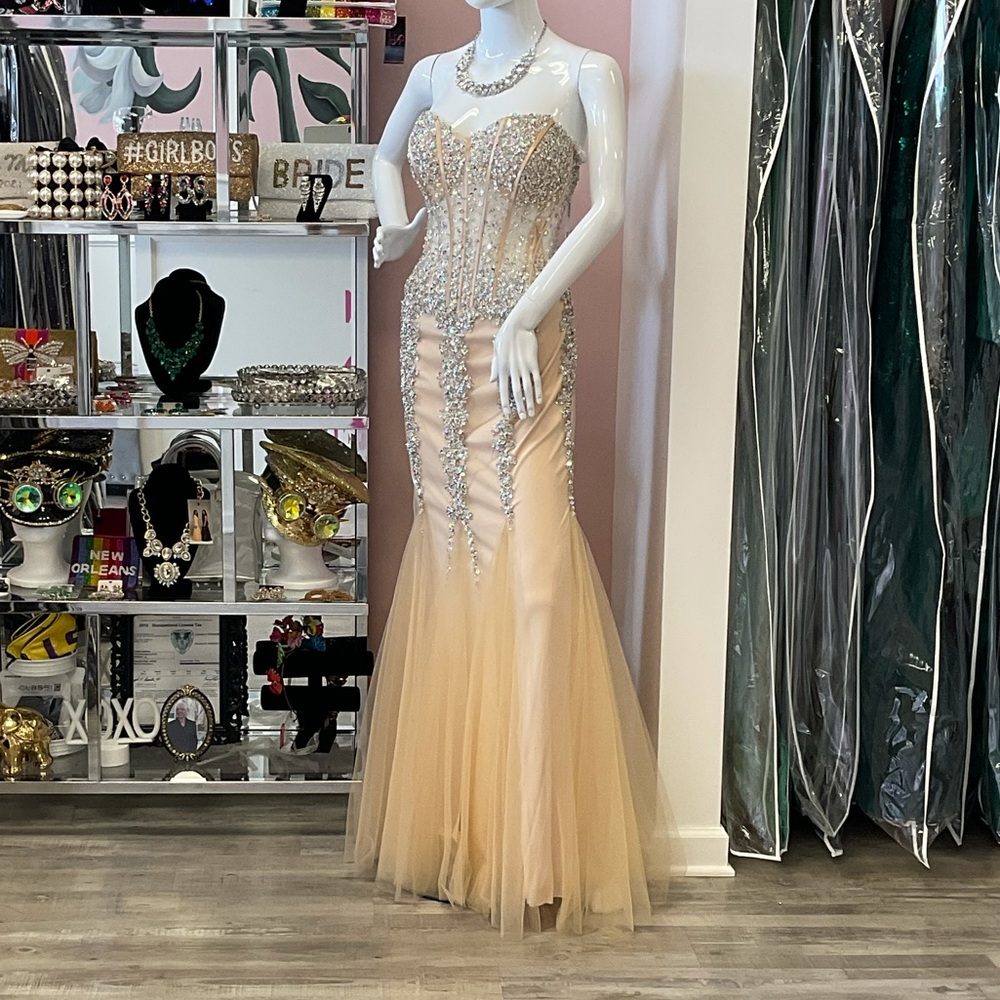 Silver nude dress